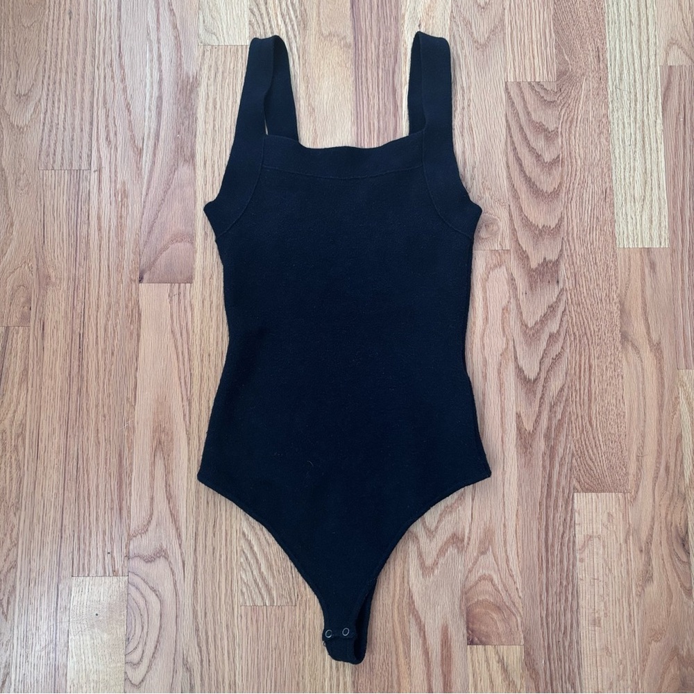 Abercrombie & Fitch Black Knit Bodysuit Square Neck Size S